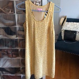 Lilly Pulitzer leopard print gold shift dress
